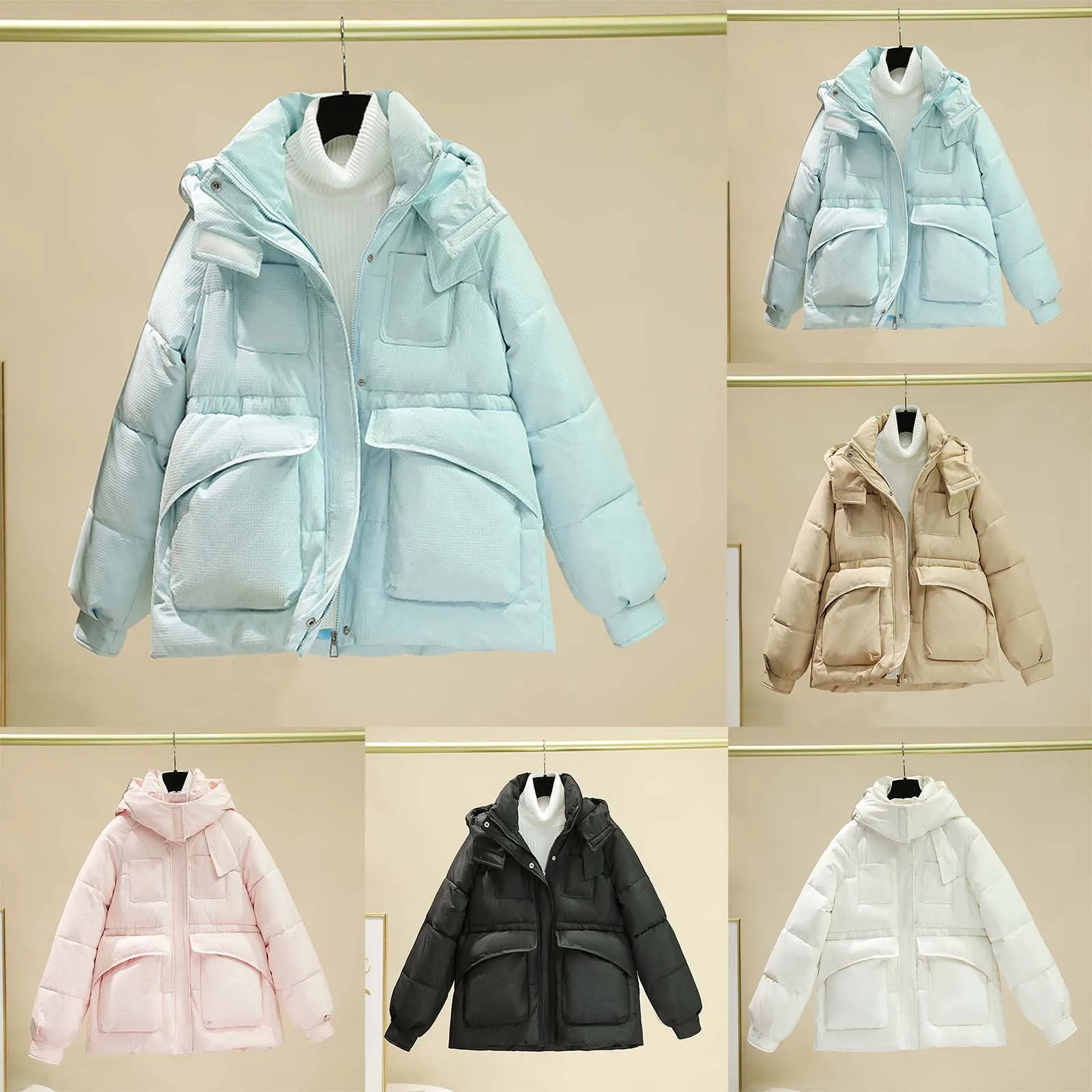 Parka rembourrée en coton à capuche pour femme, manteau mi-long, pardessus épais, veste de neige chaude, vêtements d'extérieur coupe-vent, col en fourrure, hiver