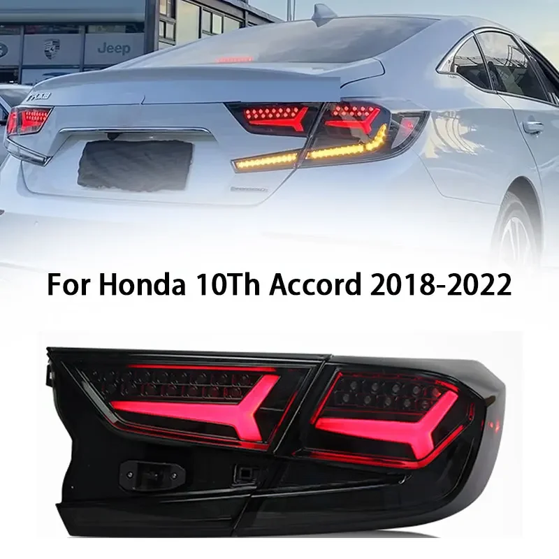 

Светодиодные задние фонари в сборе для Honda Accord 10-го поколения 2018-2022 анимация DRL последовательный индикатор задний фонарь