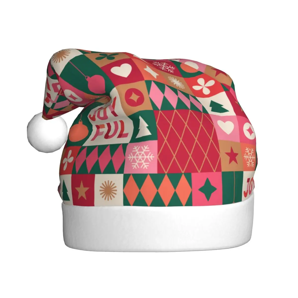 Merry Christmas Christmas Hat for Adult Men Women New Year Geometry Santa Hat Cap Festival Decoration