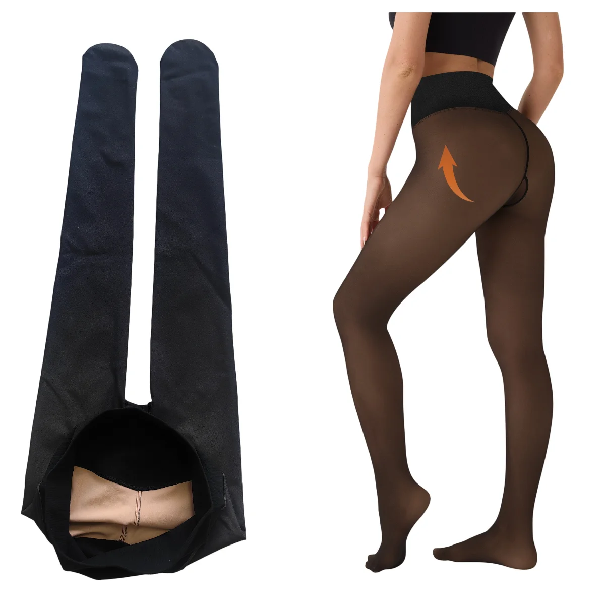 

Women's High-Waisted Magic Tights Tummy Control Butt Lifting Seamless Thin No Fleece Pantyhose Leggings Spring Fall L/XL 2XL