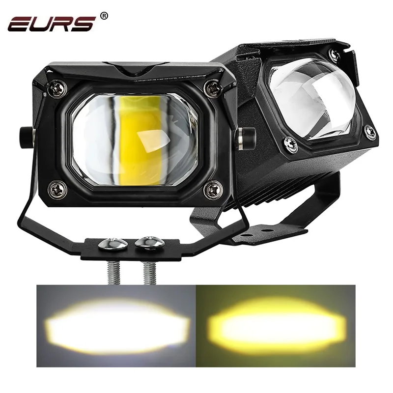 

EURS LED fog light laser high beam gun white/Yellow Spotlight Motorbike for SUV Truck ATV Moto Scooters Fog Driving Light