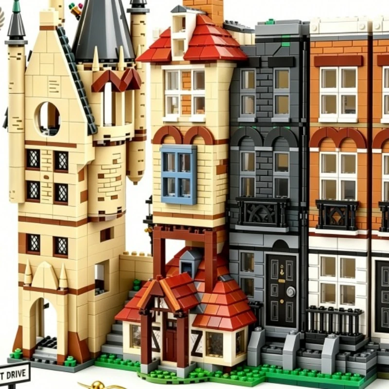 Moc The Burrow Grimmauld Place 4 Privet Drive Astronomy Tower - Blocos de Montar para Presente de Aniversário