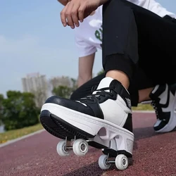Patines deportivos para niños y adultos, zapatos de deformación, 4 ruedas, novedad