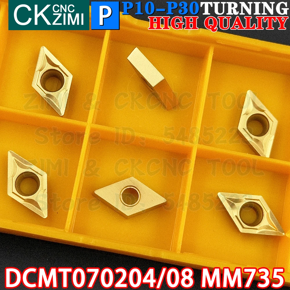 DCMT070204 MM735 DCMT070208 MM735 DCMT21.51 DCMT21.52 MM735 Sisipan Karbida Alat Sisipan Pembalik Internal Eksternal Alat Pemotong Bubut Logam CNC DCMT 0702 DCMT0702 Alat pertukangan