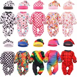 Doll Clothes Long One Piece Pajamas + Nightcap For 18Inch American&43Cm Baby Doll Accessories Nenuco Sleeping Blanket