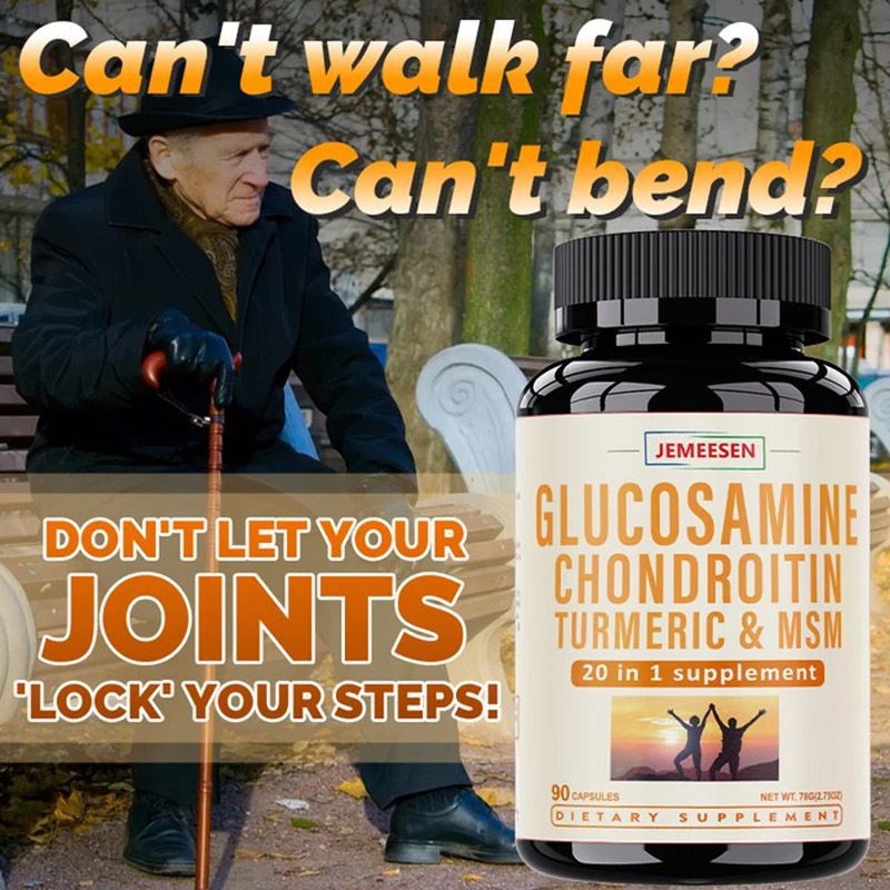 JEMEESEN - Glucosamine Supplements with  Vitamin C,Calcium,Vitamin D3,Glucosamine Sulfate Potassium,Helps Support Joint Comfort