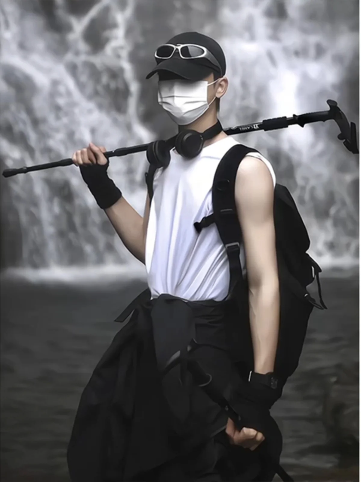 Cotton Climbing Vest Men's Summer Svel T-irt Travel Basic White oulder Pad Youth Trendy Breathable Thiened round ...