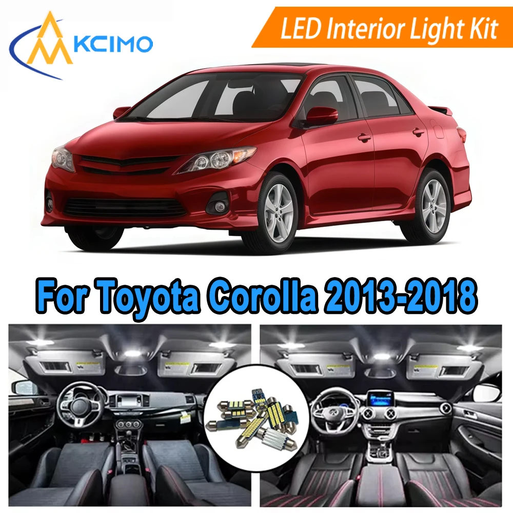 

LED Interior Light Bulbs For Toyota Corolla (2013-2018) Sedan Dome, Map, License Plate 6000K White​/Blue Replacement Bulbs​