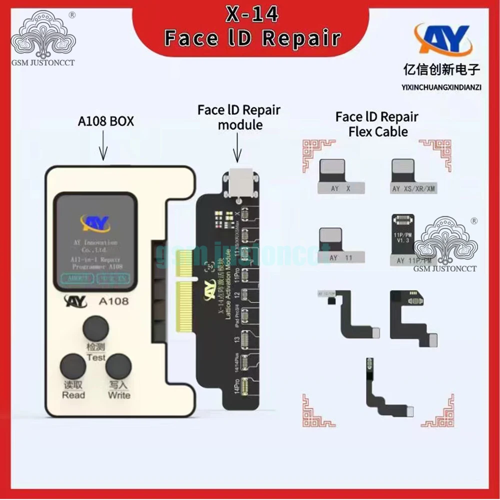 A108 BOX Face ID True Tone Battery Programmer, Dot Projector, Read and Write, Dot Matrix, Repair Flex, iPhone X-14 Pro MAX