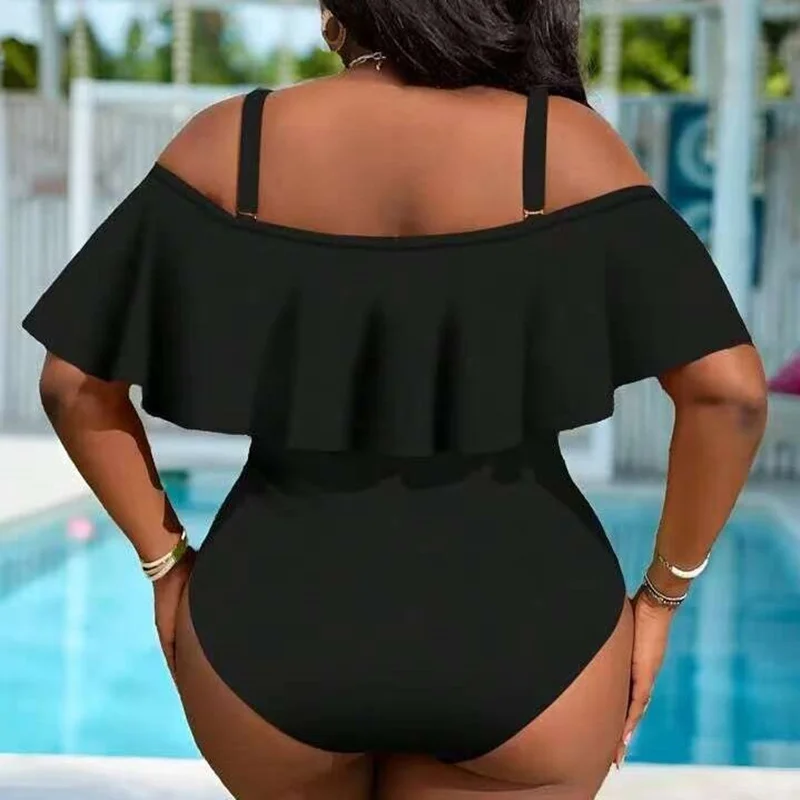 Plus Size Swimwear Women's Swimsuit 2026 Sexy Bikini One-Piece Swimsuit Beachwear Ruffles High Waist Bathing Suit Woman Tankini