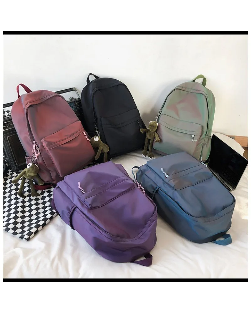 The new model gradually changes color middle and university students schoolbags harbor style campus double shoulder men