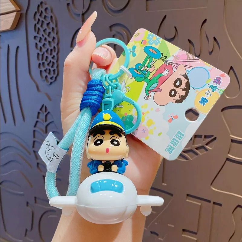 

MINISO For Crayon Shin-chan Anime Keychain Cartoon Car Keyring Hanging Piece Book Decoration Accessory Model Pendant Gift