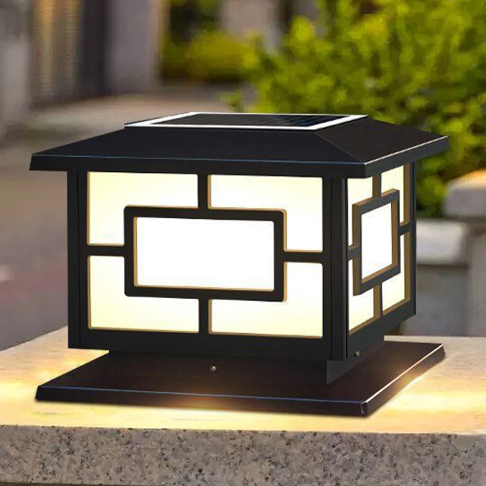 Solar Antique Fence Light, Mudança Multicolor, Jardim Tradicional Luz, Conter Remoto, Post ao ar livre, Casa, Quintal