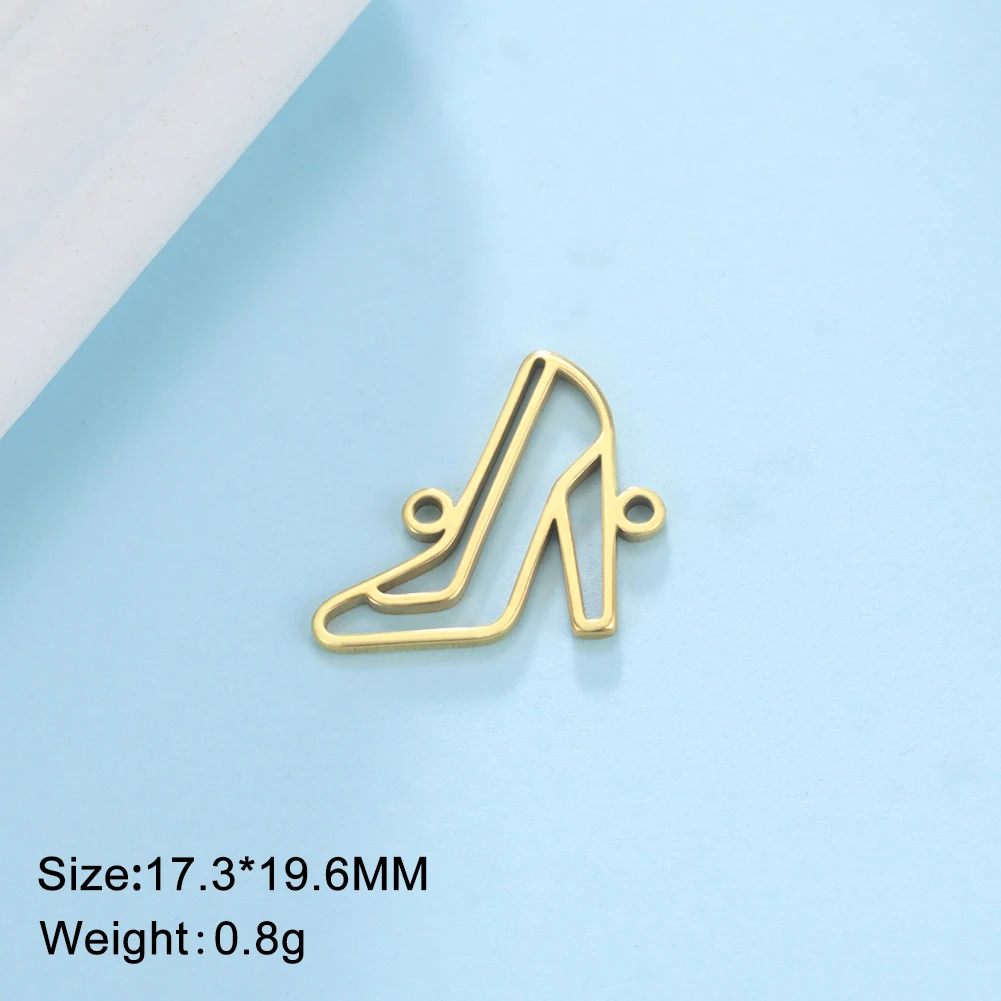 5pcs High Heels Charms for Necklace Jewelry Making Stainless Steel Fashion Vintage Handmade Bracelet Pendants DIY Accessories image 5