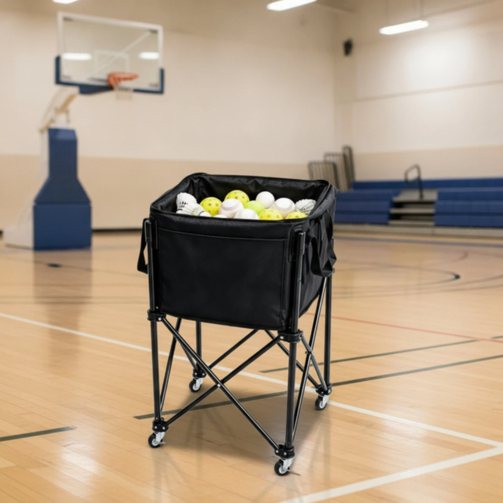 Folding Storage Ball Cart Fold - Sports Equipment Cart recension och pris