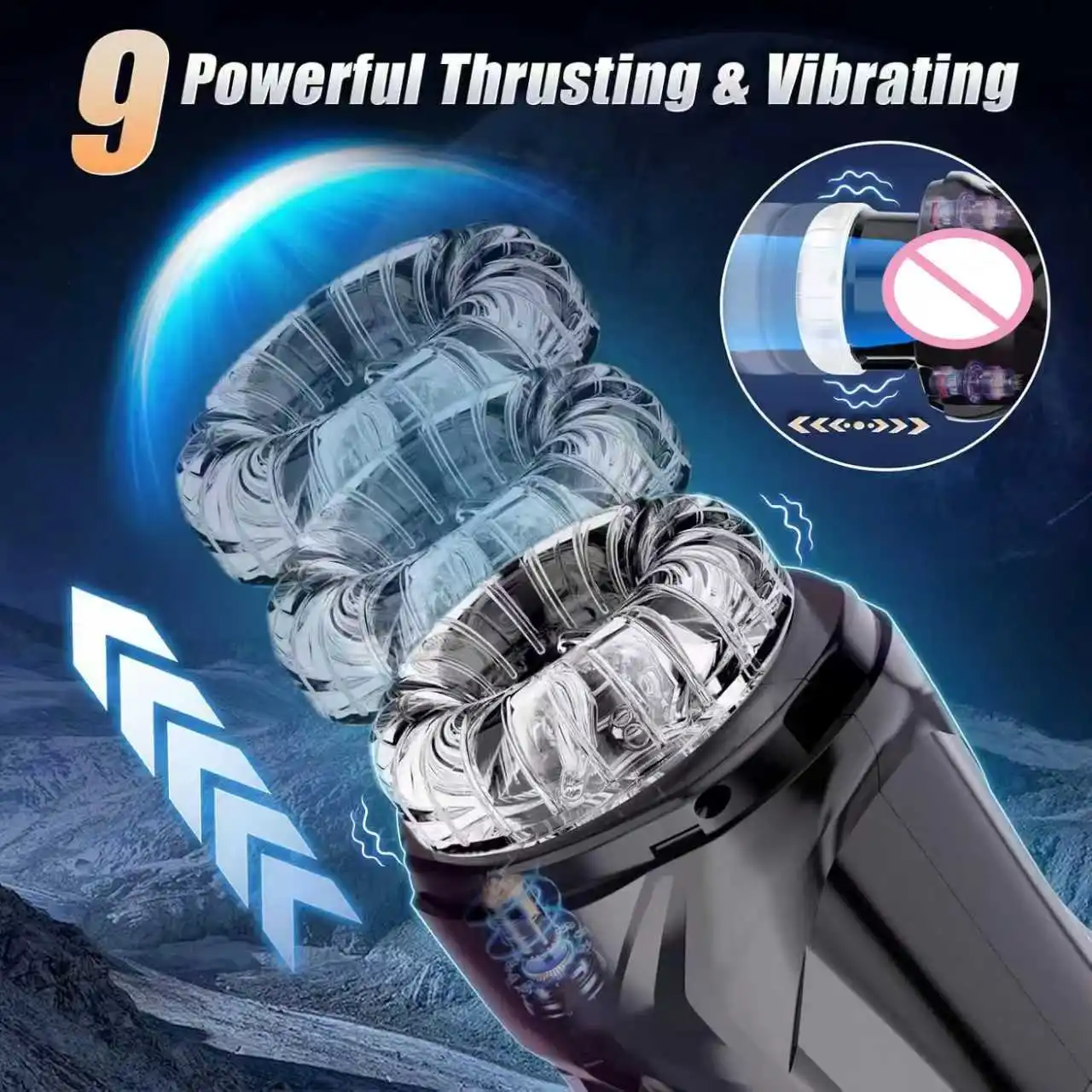 Automatic Male Masturbators Handsfree Thrusting Rotating Masturbation Cup Stroker Electric Sex Machine Adult Sex Toys For Men view 2