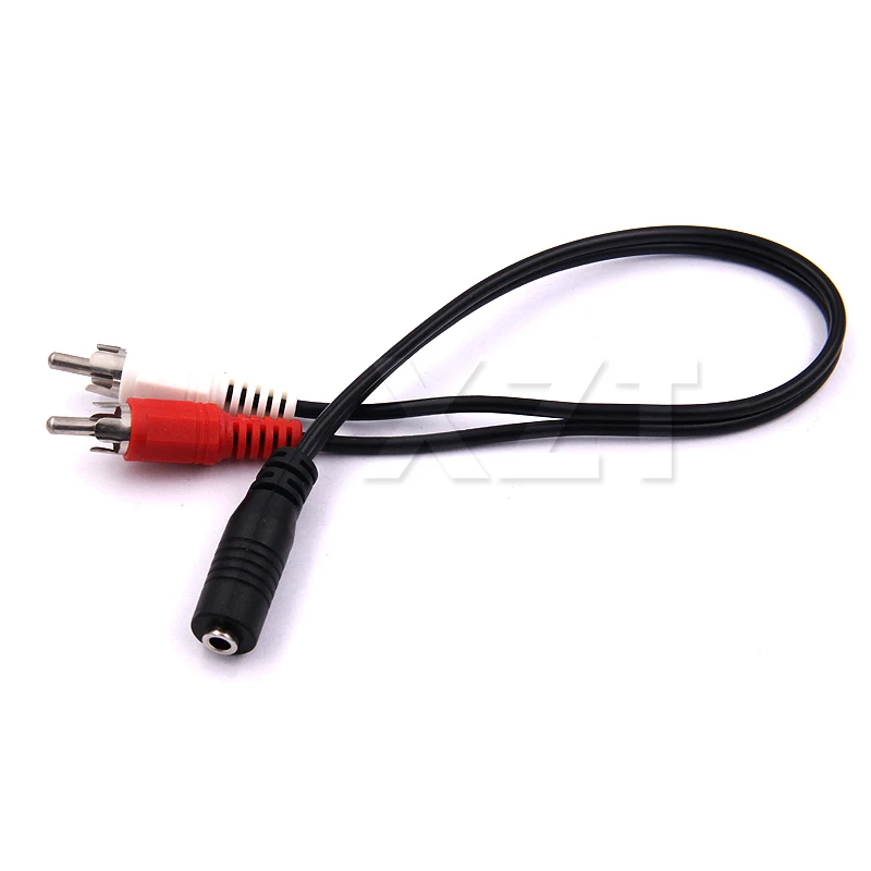 1pc 3.5 Audio Aux Socket Connector To Headphone Music Wire 3.5mm RCA Female Jack Stereo Cable Y Plug 2 Male Adapter