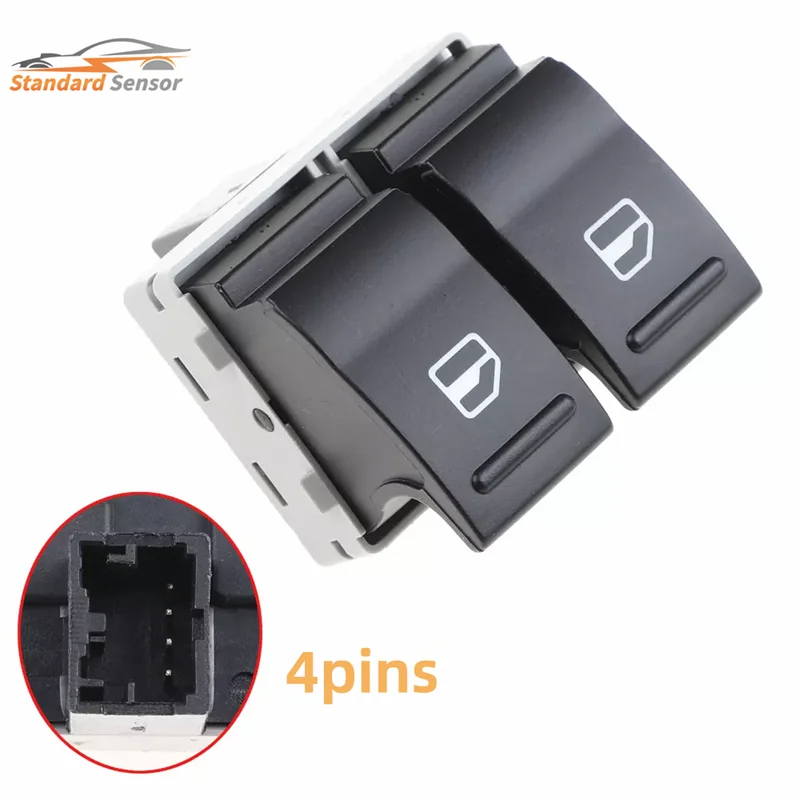 

4pins 7E0959855A Electric Window Control Switch Button For VW Transporter T5 2005-2009 T6 2009-2014 7E0959855A