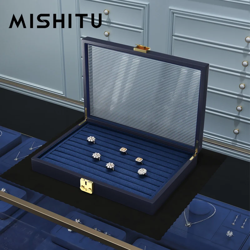 

MISHITU High-end Jewelry Box PU Leather Store Display Earring Bracelet Necklace Ring Box Jewelry Storage Display Jewelry Boxes