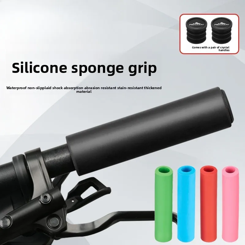 

Mountain Bike Silicone Handlebar Grips, Non-Slip, Shock-Absorbing and Stain-Resistant Bicycle Handlebar Griht Gloves Sponge Grip