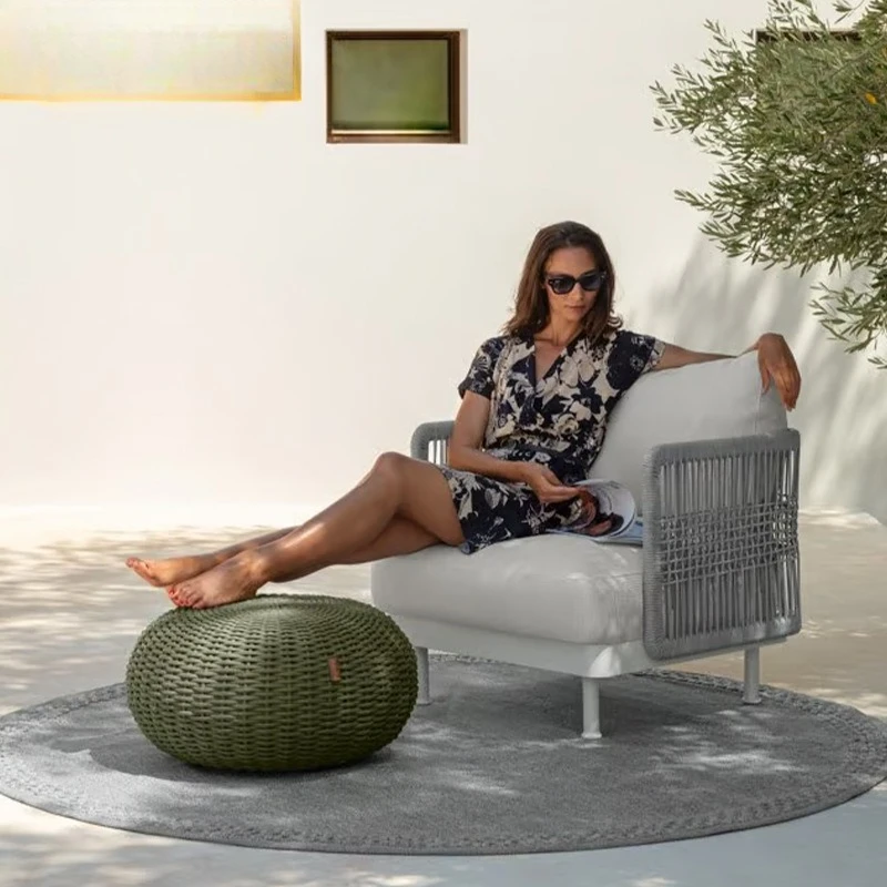 Outdoor Sofa Courtyard Rattan Chair Combination Villa Outdoor Leisure Balcony B & B Hotel Terrace Waterproof and Sunscreen
