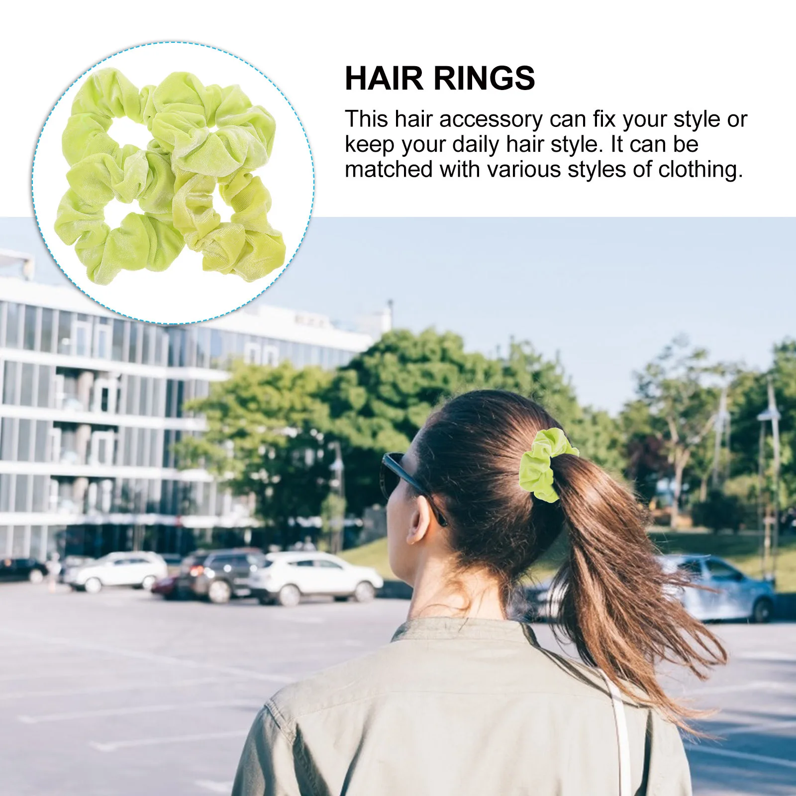 

4Pcs Hair Bands Bulk Elastic Scrunchies Fluorescent Women Girls Daily Wear Accessory Hair Ties Ponytail Holders