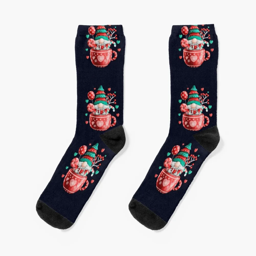 

Festive, Cute Christmas Gnome in Christmas in a Tea-CupSocks Socks Man Sport Running Socks Man