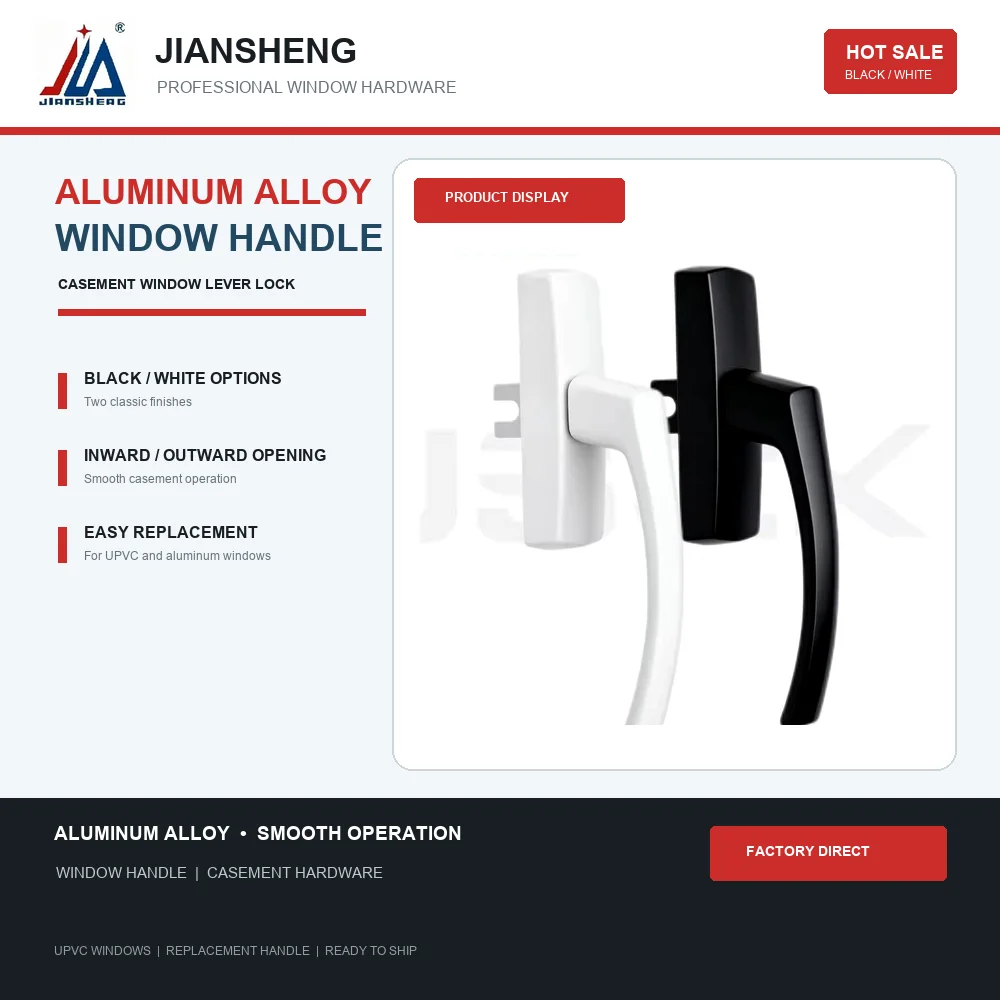 Aluminum Alloy Casement Window Handle, Inward and Outward Opening Window Lever, UPVC Window Replacement Hardware