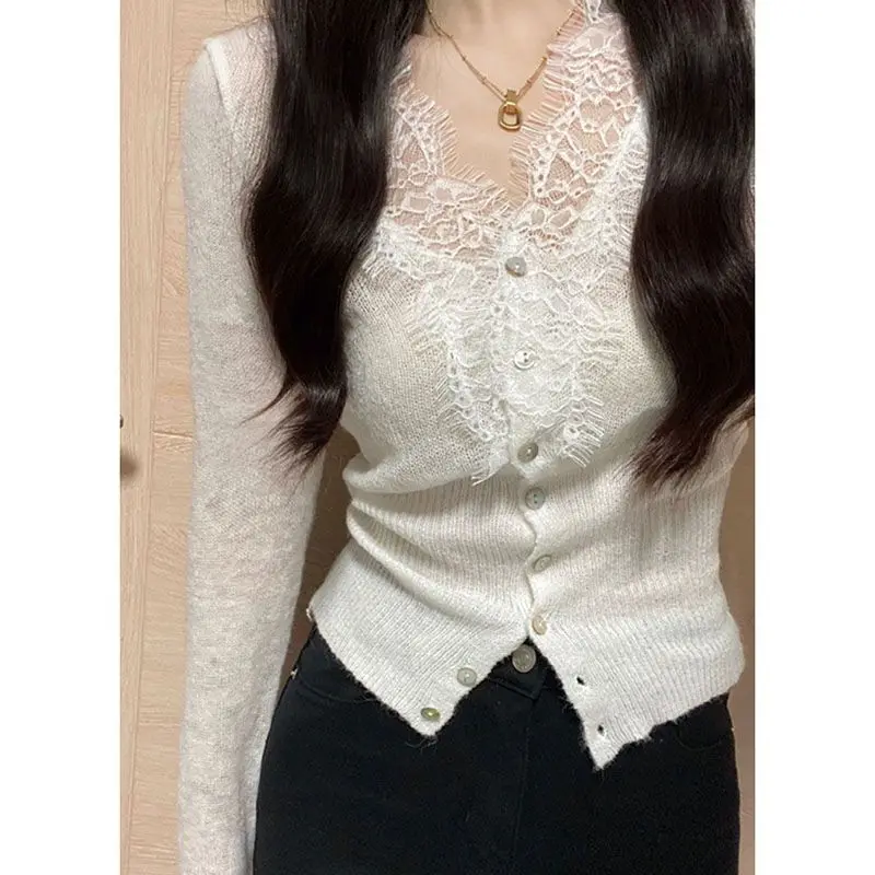 스웨터 점퍼 가디건 여성용 가디건 겨울 텍스처드 컴포트 디테일 릴랙스드 코티지코어 농촌풍 달콤 귀여운 OL