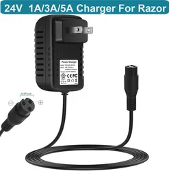 24V Battery Charger for Razor E100 - 24V 1500mA Charger for Razor E100, E125, E150, E175, Crazy Cart, eSpark - Premium Compact