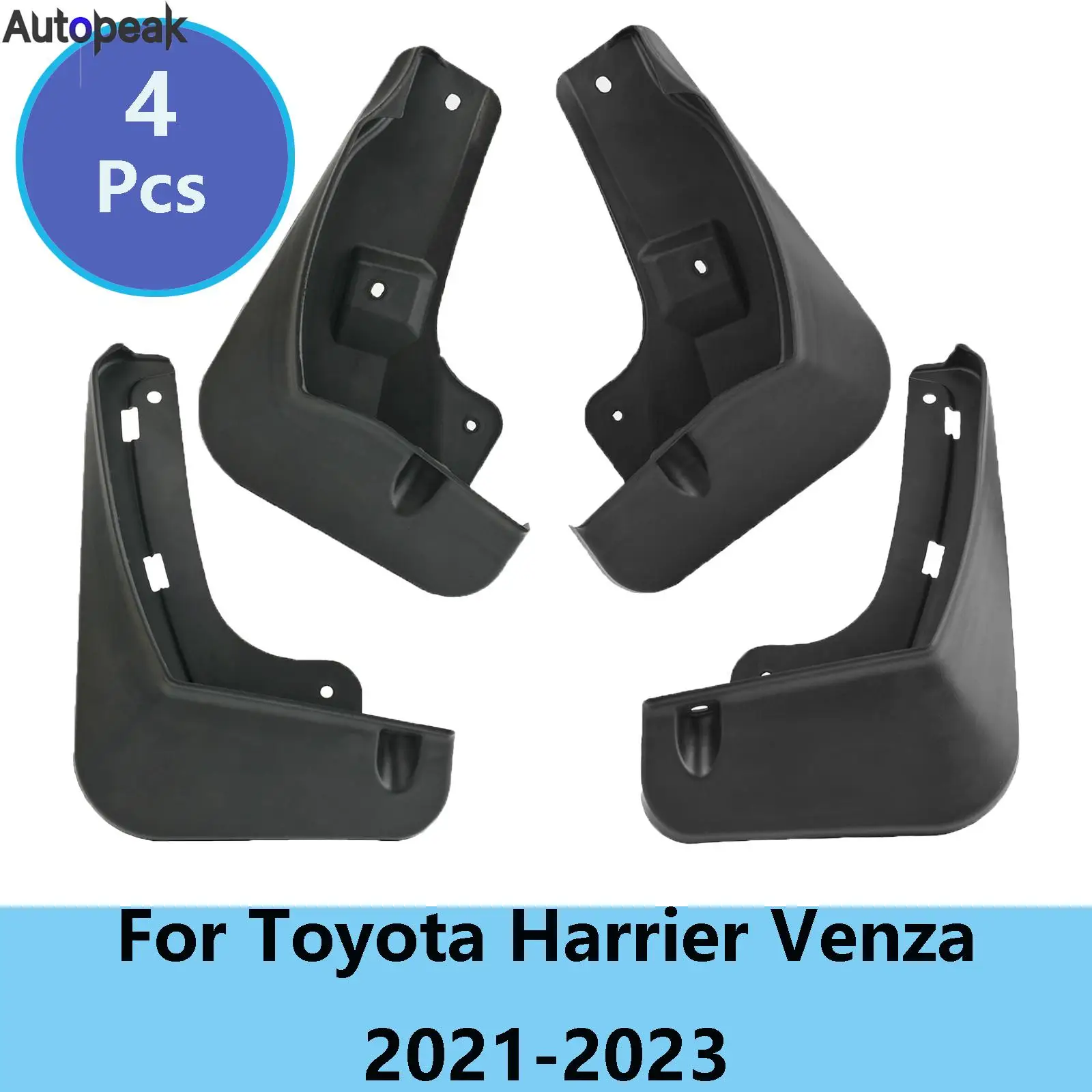 

4Pcs For Toyota Venza Harrier Front rear left right black plastic Splash guards mudguards mud flaps mudflaps fenders 2021-2023