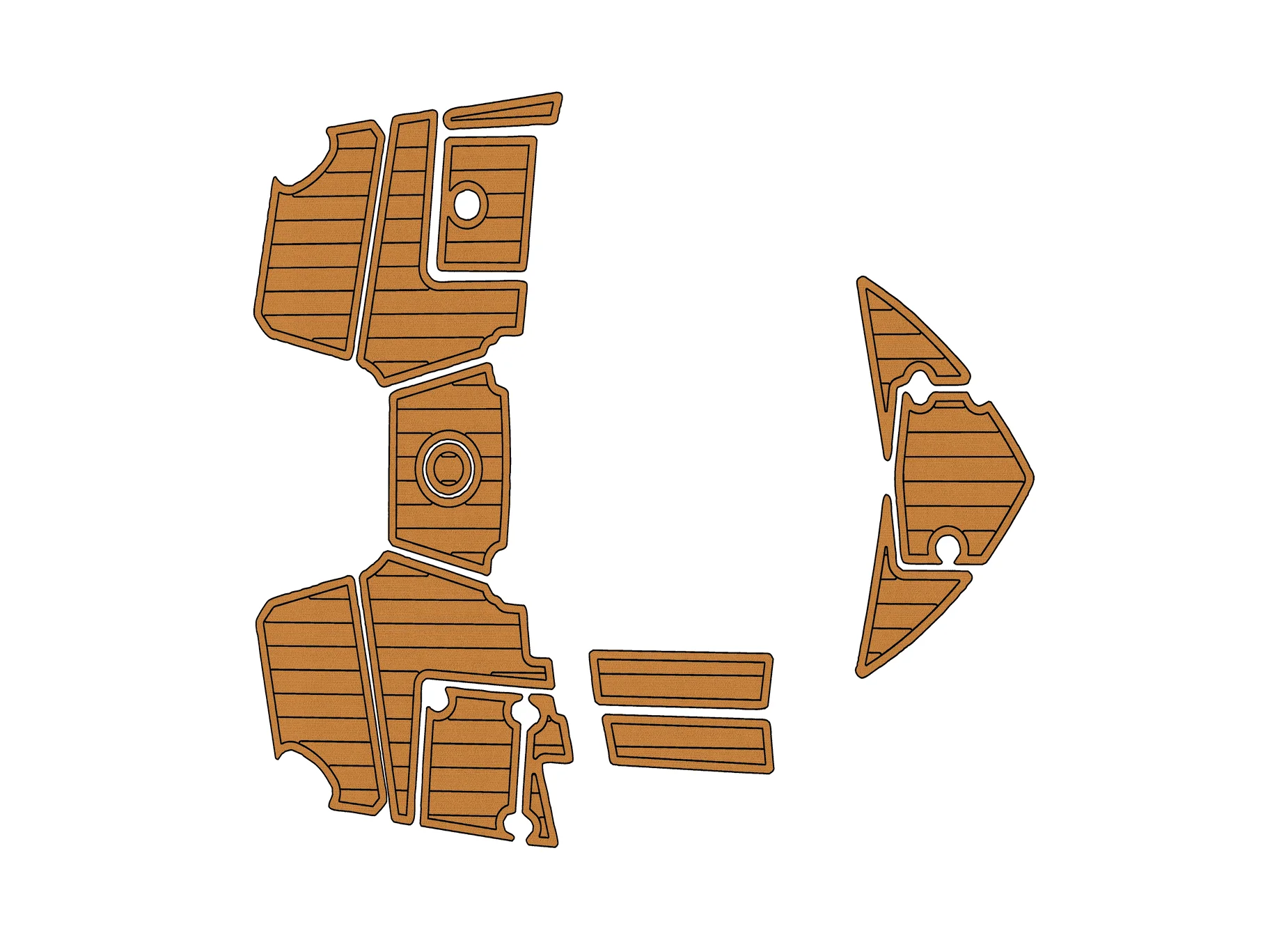 

Non-Slip EVA Faux Teak Marine Mat Self-Adhesive 6mm Yacht Cockpit Pad for 2017-2023 Monterey M65 Boat Decking Easy Install