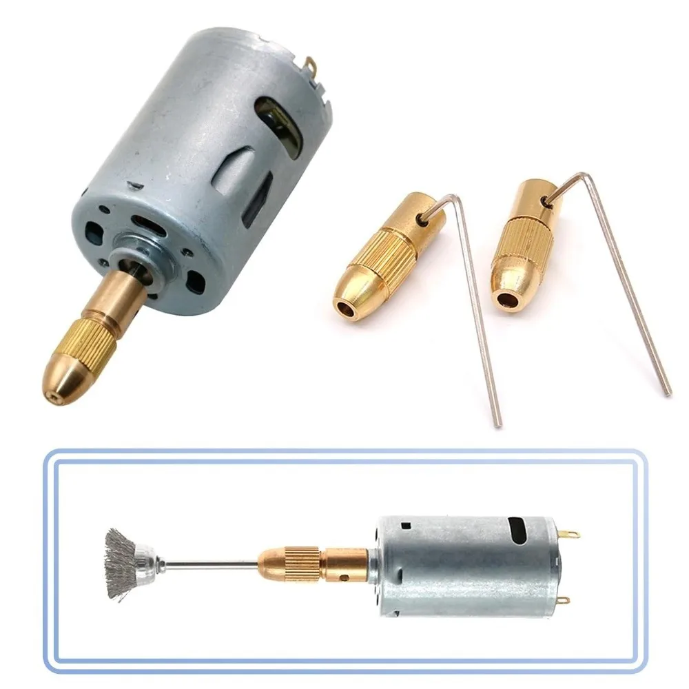 3 Sets Brass Material Drill Bit Collet Set 0.5-3mm Capacity Allen Wrench Included Twist Drill Chuck Set Precision Chuck
