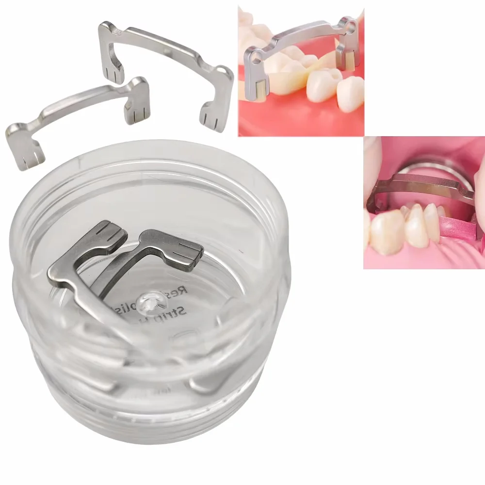 2Pcs/box Dental Polishing Strip Holder Set Metal Hand Held Crown Grinding Sanding Shaping Tool Dentist Tools Autoclavable