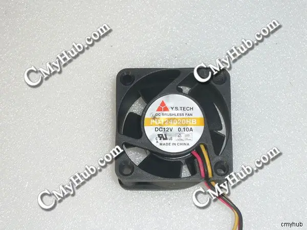 For Y.S.TECH FD124020HB DC12V 0.10A 4020 40mm 4CM 40x40x20mm 3Pin Cooling Fan FD124020HB