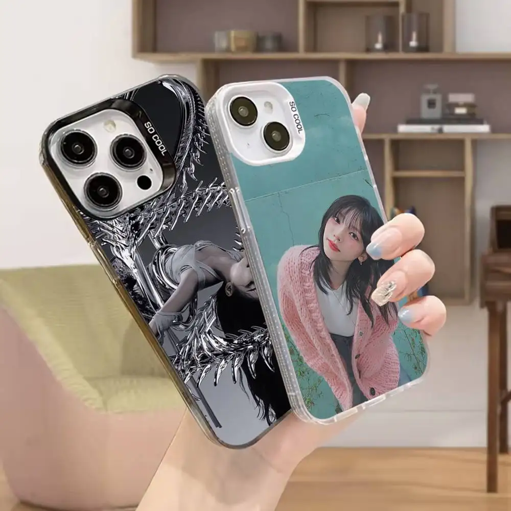 

K-POP K-Karina Phone Case For iPhone 16,15,14,13,12,11,Mini,Pro,MAX,plus,Black Matte Shockproof Cover