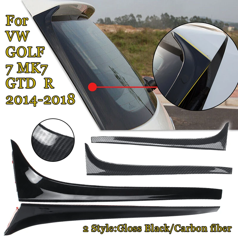 Глянцевый Автомобильный задний боковой спойлер, левое и правое крыло для VW GOLF 7 MK7 GTD R 2014-2018, автостайлинг, автомобильные аксессуары