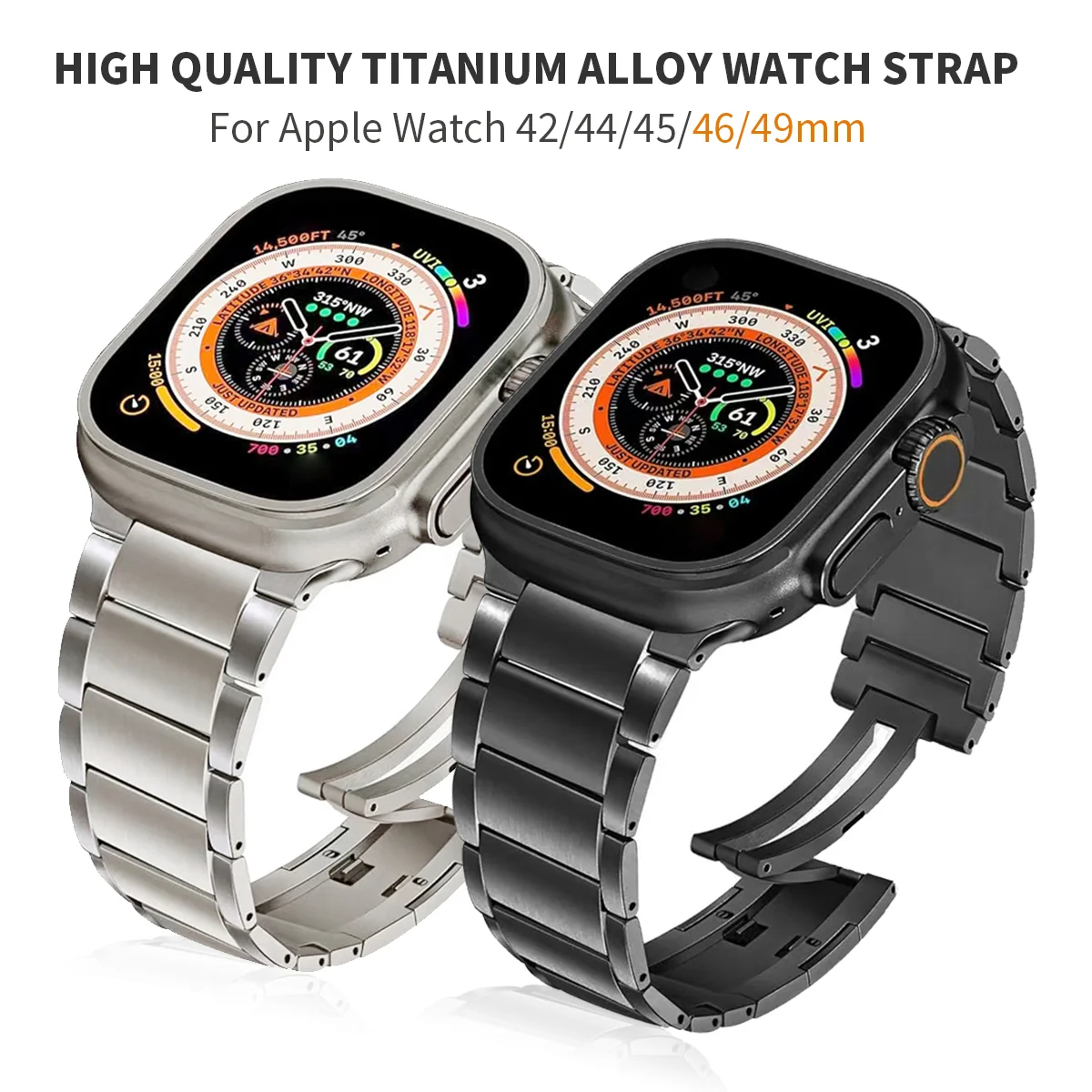 Titanium quick release strap for Apple Watch 49mm strap Ultr 46mm 42mm 45mm 44mm high-end folding buckle strap for iwatch987654