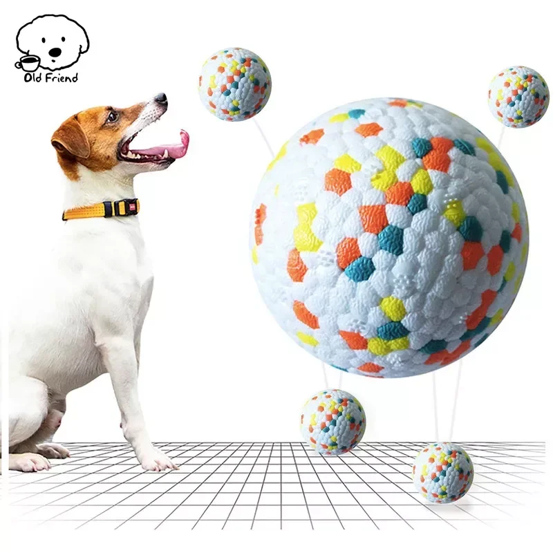 

Pet Dog Toy Fetch Ball Light Chew Rubber Ball High Elastic Bite Resistance Interactive Throwing Flying Toys for Dogs Accessories