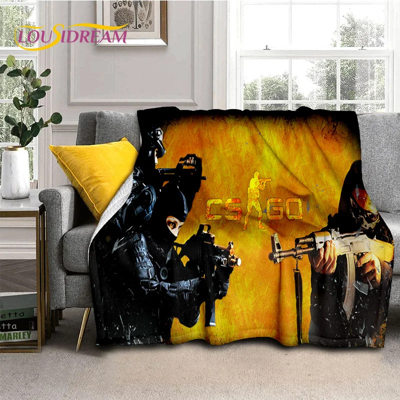 

CS GO,Counter Strike Game Gamer Soft Flannel Blankets,Throw Blanket Comfortable Blanket for Picnic Beds Sofa Home Bedroom Gifts