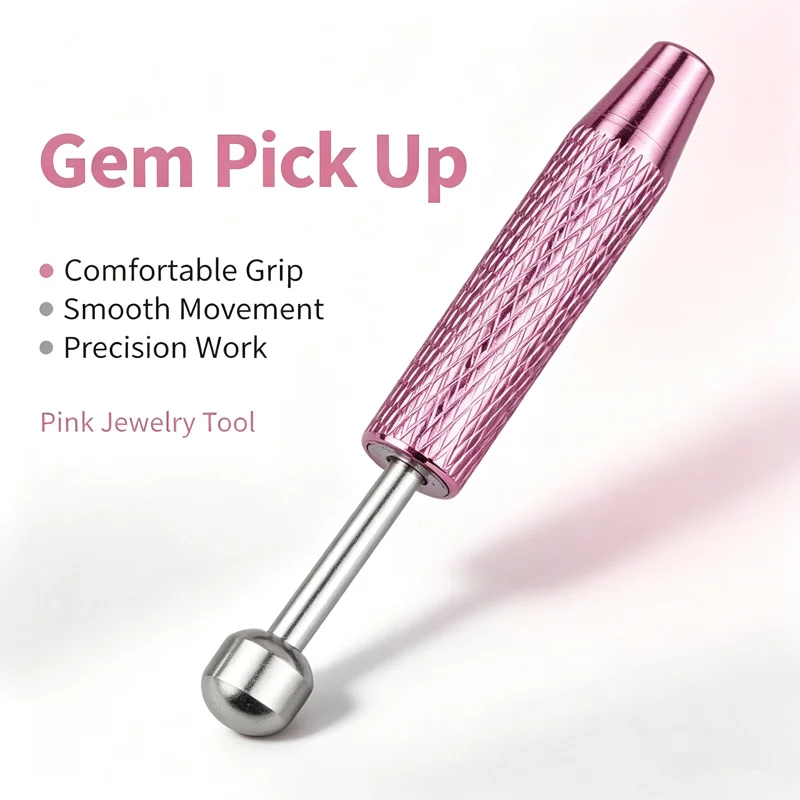 Heavy Duty Stainless Steel Gem Tweezers Anti Slip Knurl Handle For Jewelry Craft Diamond Stone Rhinestone Arrangement Tool