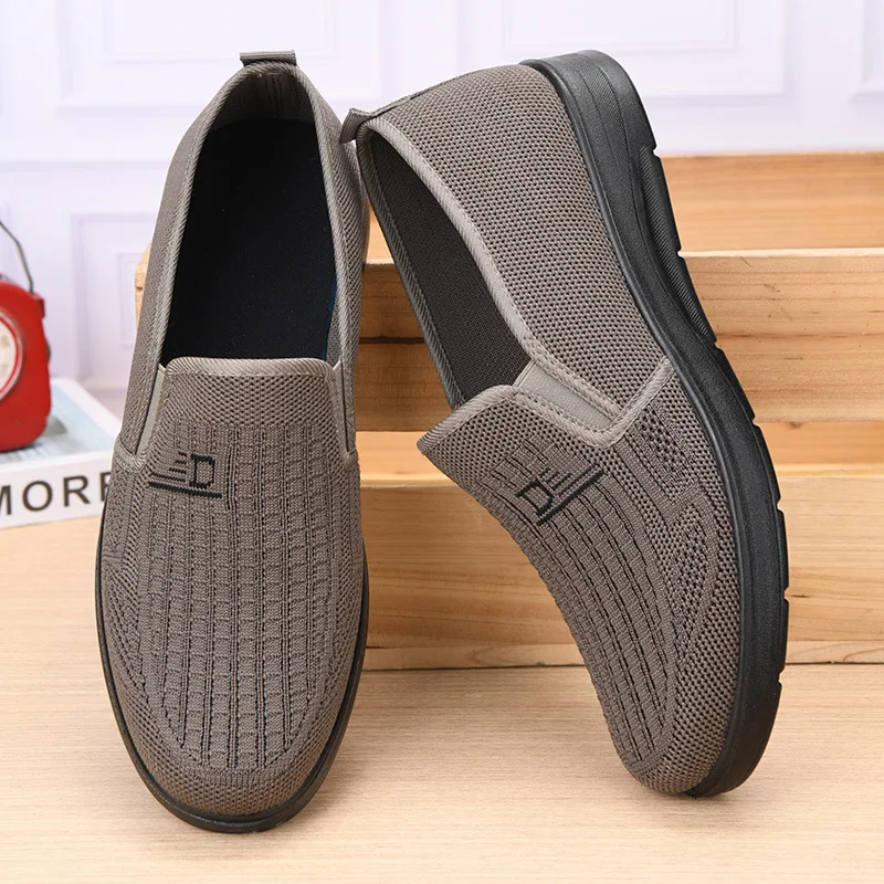 Damen-Schuhe aus gewebtem Stoff, zum Überziehen, atmungsaktiv, leicht, rutschfest, flache, bequeme Freizeitschuhe, ideal für den täglichen Gebrauch. – Detail 3