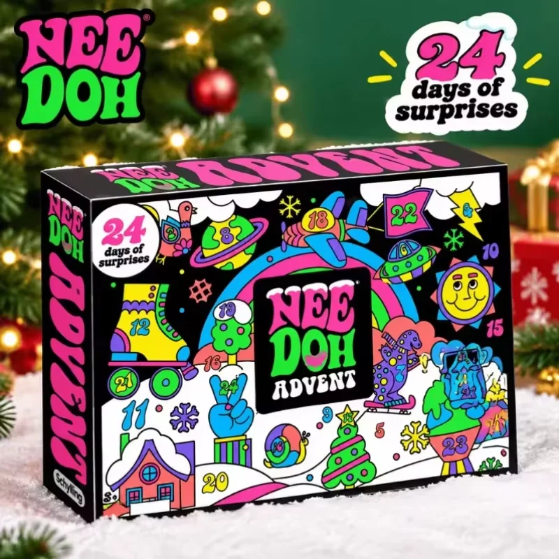 2026 NeeDoh Stress Relief Toy Advent Calendar 3D PVC Fidget Doll Christmas Countdown Calendar Surprise Box New Year Holiday Gift