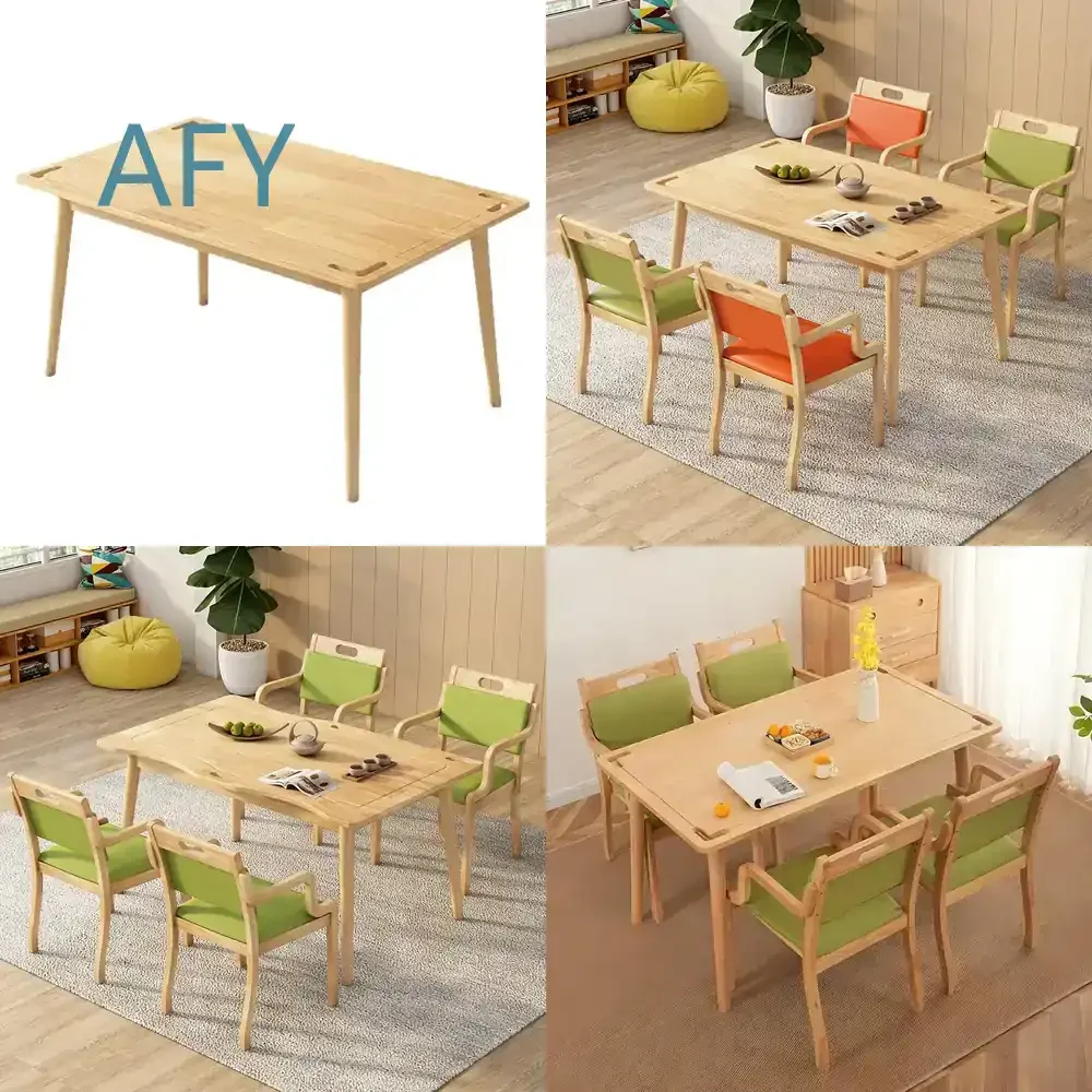 Ergonomic Dining Table and Chairs Set for Elderly for Nursing Home Assisted Living Senior Apartment Wellness Center