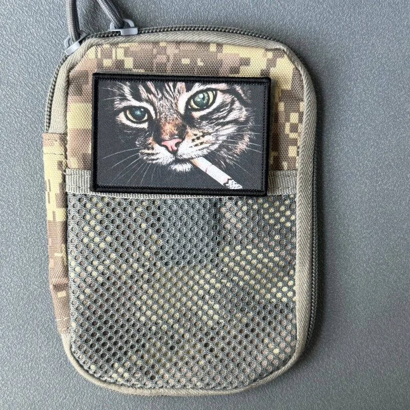 Tigerfleckiger Katzen-Patch, taktisches Moral-Abzeichen, bedruckt, mit Klettverschluss, für Rucksäcke, Kleidung, dekorative Accessoires, Aufkleber, Armbinden – Detail 4