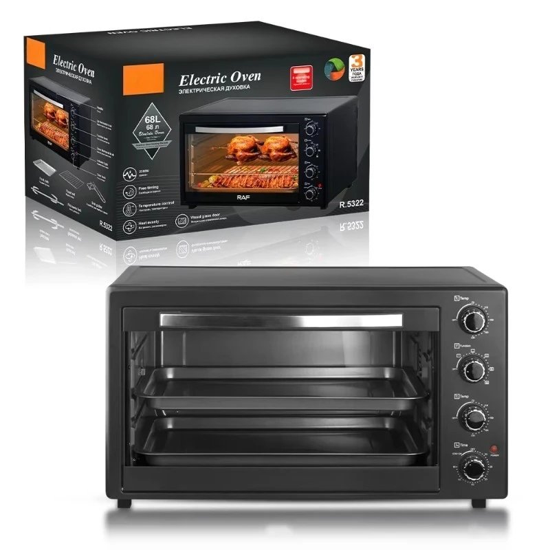 فرن أسود جديد للاستخدام المنزلي أجهزة كهربائية 60 لتر أفران للتحكم في درجة الحرارة ذات سعة كبيرة #1