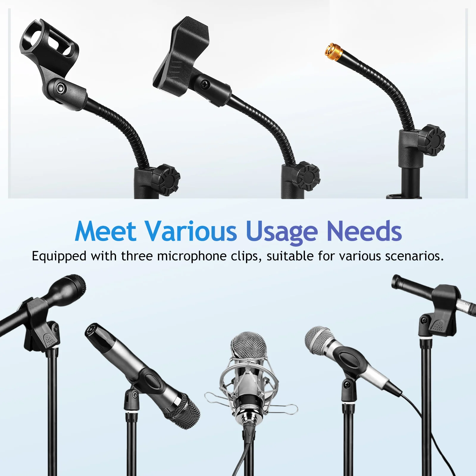 

Versatile Microphone Stand Floor Tripod Heavy Duty Mic Holder Adjustable Portable Sturdy Metal Material Easy to Carry Bag