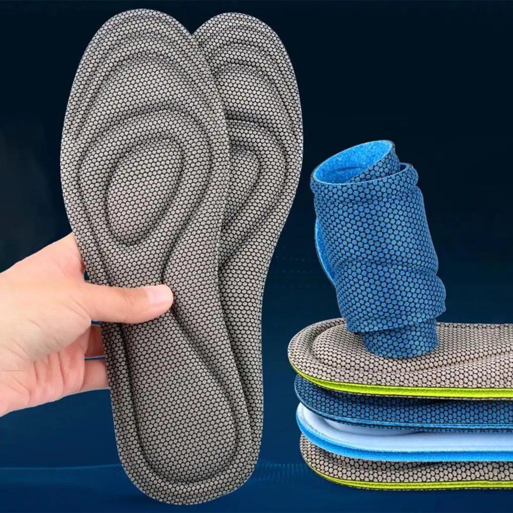 Women Men Insoles Wear-resistant High Elasticity Solid Color Nano Deodorant Shoes Insoles Men Insoles Sweat Absorption