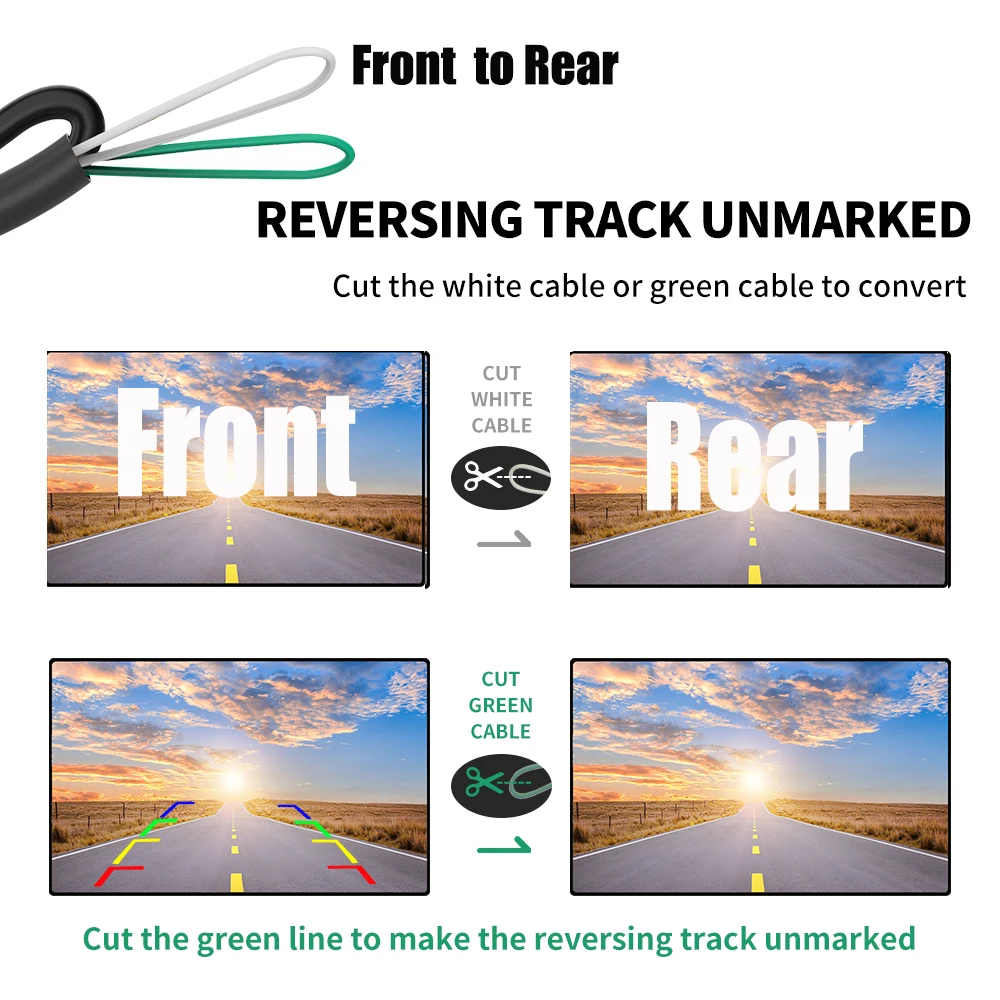 360 Degree Parking CVBS CCD Car Rear View Camera Night Vision 12V IP68 Waterproof 170 Degree Fish Eye Lens HD Vehicle Backup
