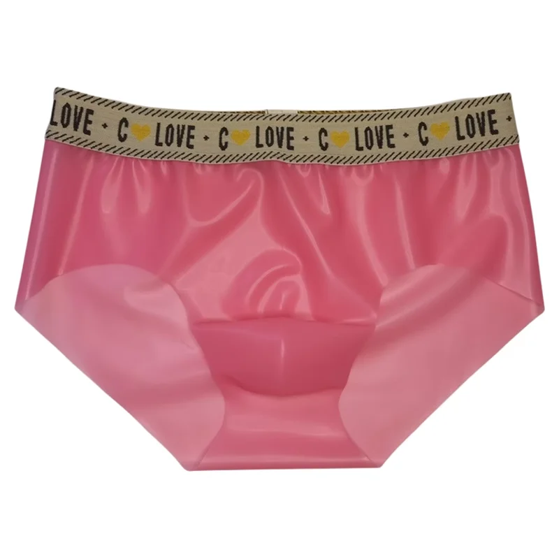 Latex Seamless Men's Convex Pouch Briefs Rubber Underwear Glossy Man Sexy Exotic Panties Male Lingerie Underpants Трусы Мужские